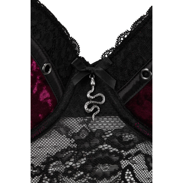 KILLSTAR Mercy lace bra in black or red blood