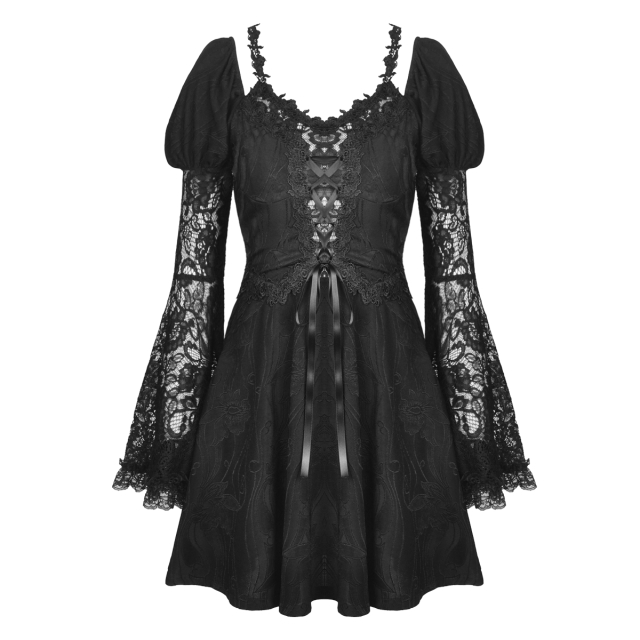 Black Mini Dress Eliza with Lace
