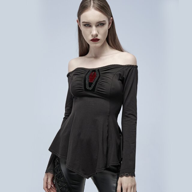 PUNK RAVE Shirt Bury Me mit Sarg-Applikation XS-S