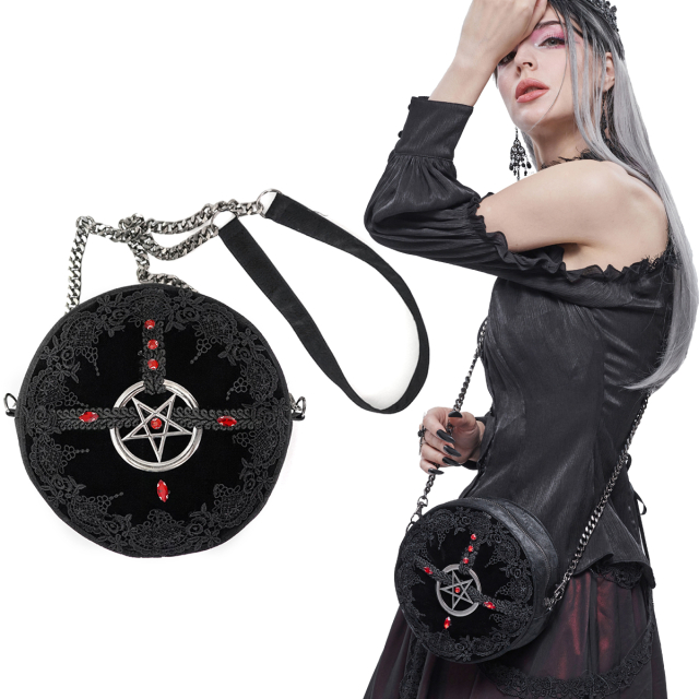 Runde Devil Fashion Handtasche (AS094) aus Kunstleder mit...