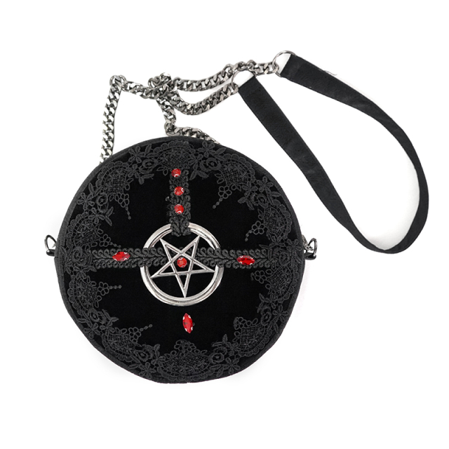 Runde Gothic-Handtasche Pentagramm