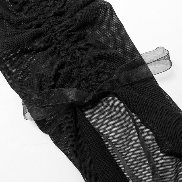 Bellyless PUNK RAVE Shirt Madness with Faux Leather Trim