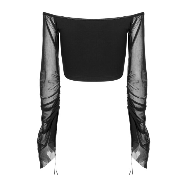 Bellyless PUNK RAVE Shirt Madness with Faux Leather Trim