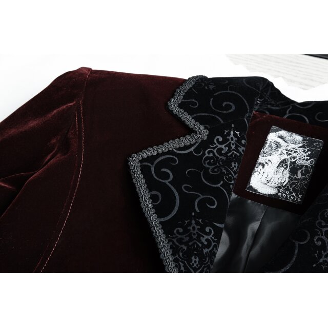 Roter Samtfrack Casanova - Größe: 3XL