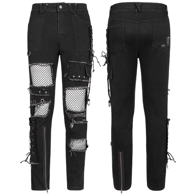 Punk Rave Fetzen-Hose Exodus mit Netz 5XL