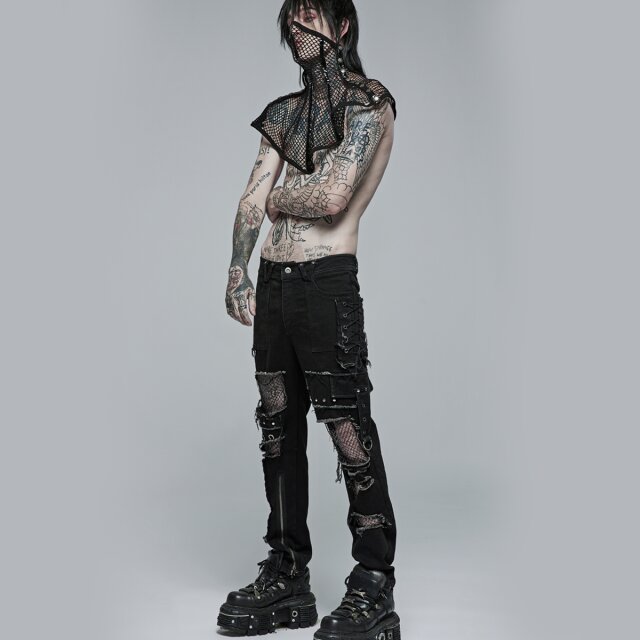 Punk Rave Fetzen-Hose Exodus mit Netz 5XL