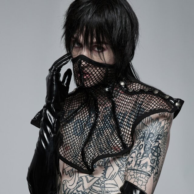 Punk Rave Unisex-Netzkragen Sodom mit Maske S-L