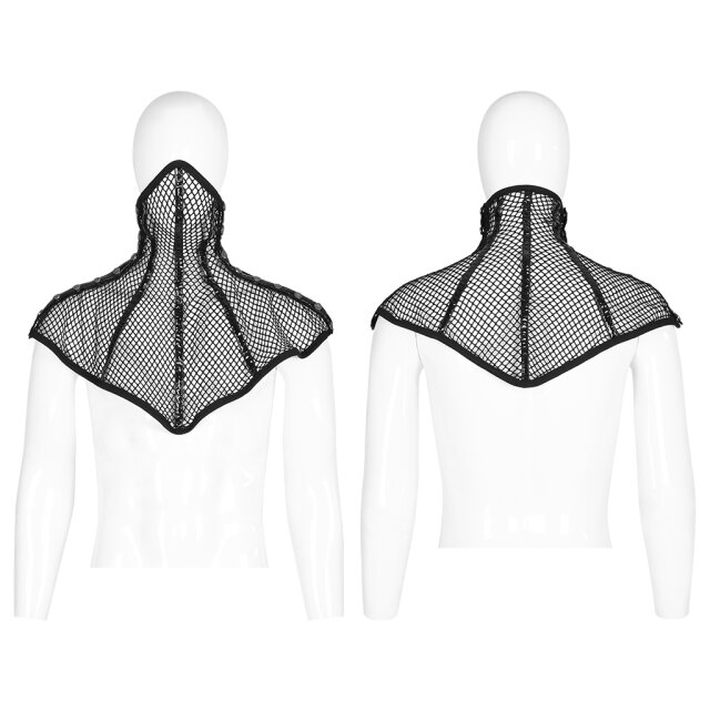 Punk Rave Unisex-Netzkragen Sodom mit Maske XL-3XL