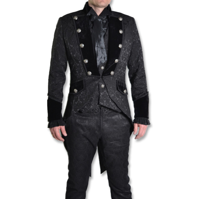 Gothic brocade mens tailcoat Count Bran - size: L