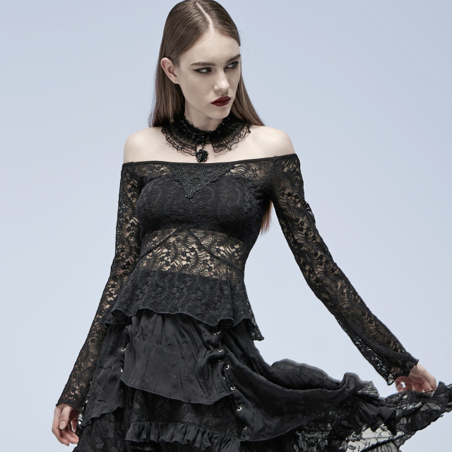 PUNK RAVE Magica lace top with peplum