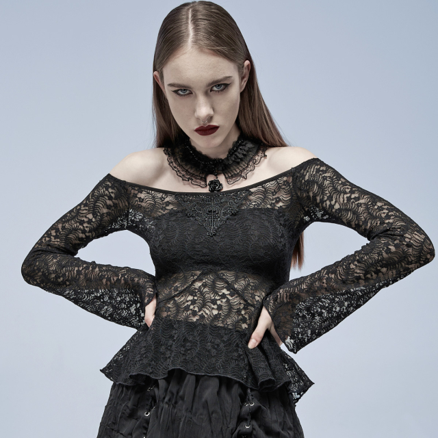 PUNK RAVE Magica lace top with peplum
