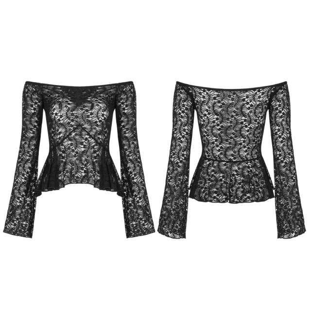 PUNK RAVE Spitzentop Magica mit Schößchen XS-S