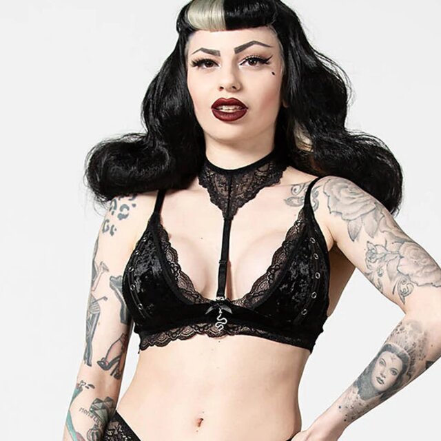 KILLSTAR Pin Stuck Bra in black or red black