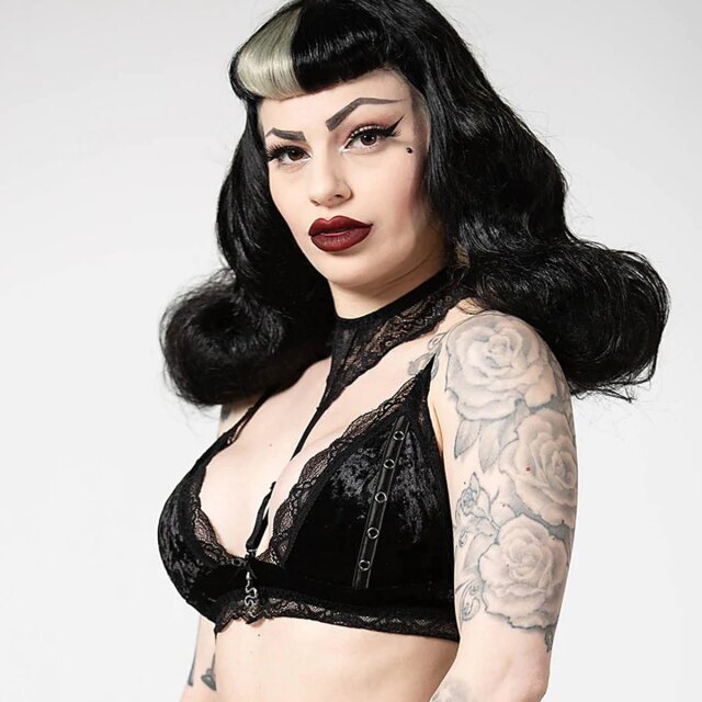 KILLSTAR Pin Stuck Bra in black or red black