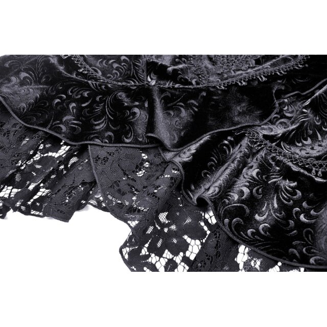 Pencil skirt Haunted Palace with flounces and lace