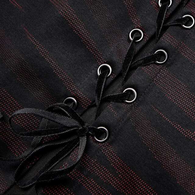 Black and Red Strappy Dress Desmoda with Bat Neckline