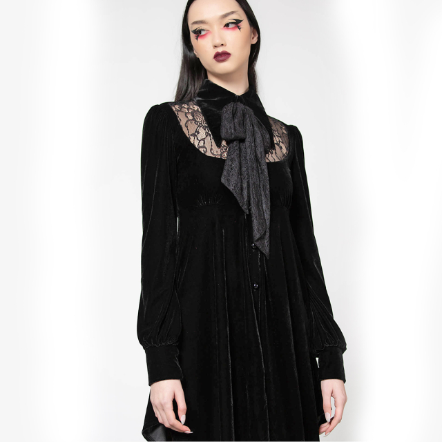 KILLSTAR Nymyra Velvet Cameo Dress black