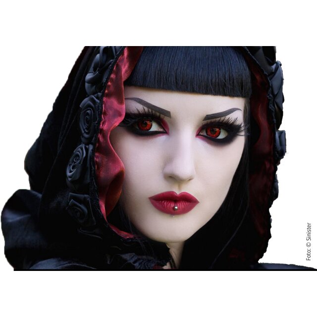 Gothic-Umhang  Fiodora mit Kapuze in zwei Farben schwarz-rot