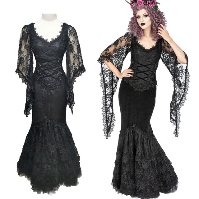 Figur-betonendes Sinister-Samtkleid im...