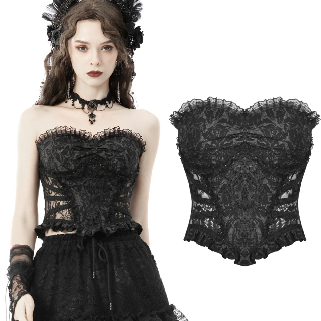 Dark In Love corset top (CW034) with luscious ruffles,...