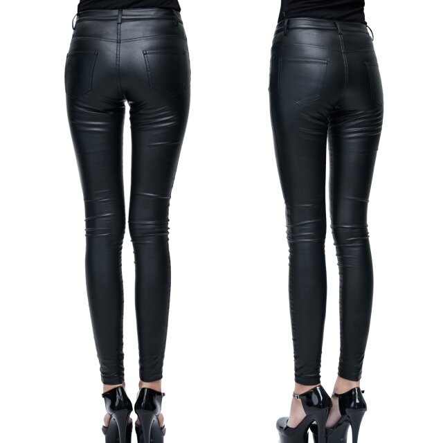 Devil Fashion Kunstleder Skinny Jeans L