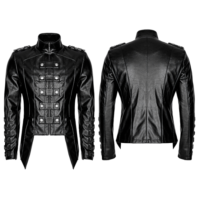 Punk Rave Y-746 black men veggie leather jacket. gothic...