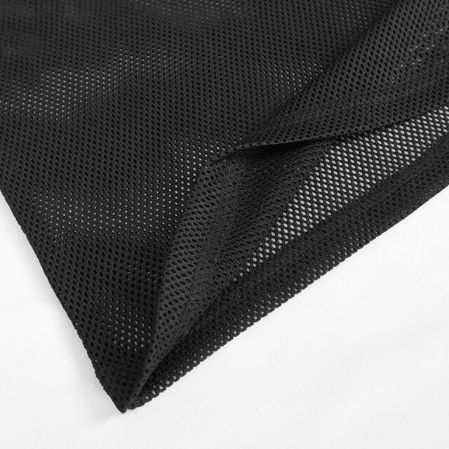 Schwarzes Kurzarm-Netzshirt 3XL
