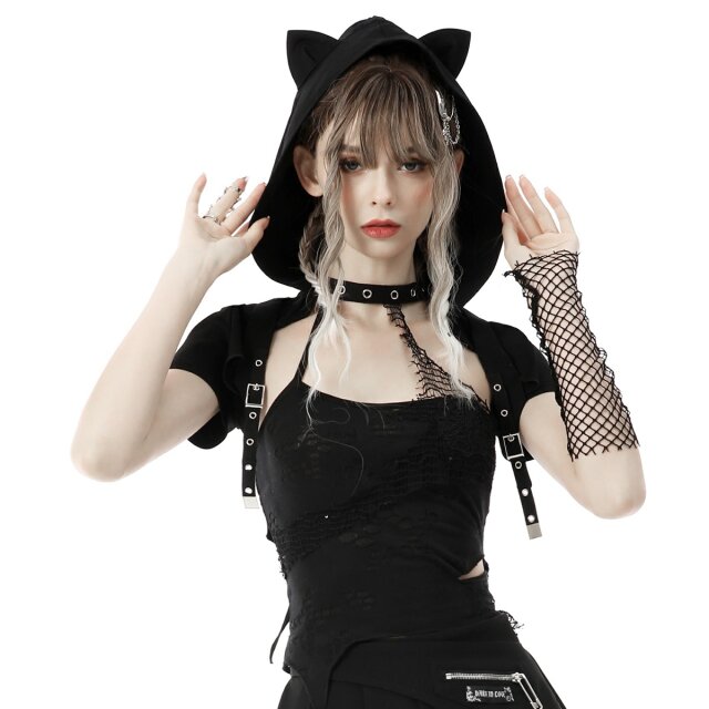 Hoodie-Bolero Felyne mit Ohren und Teufelsschwanz S