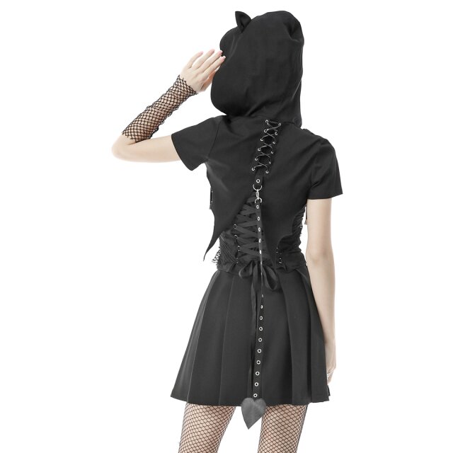 Hoodie-Bolero Felyne mit Ohren und Teufelsschwanz S