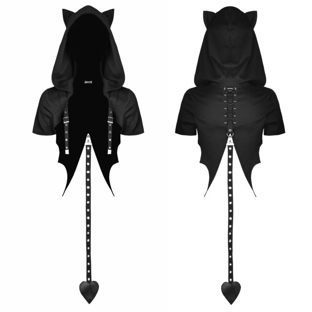 Hoodie-Bolero Felyne mit Ohren und Teufelsschwanz S