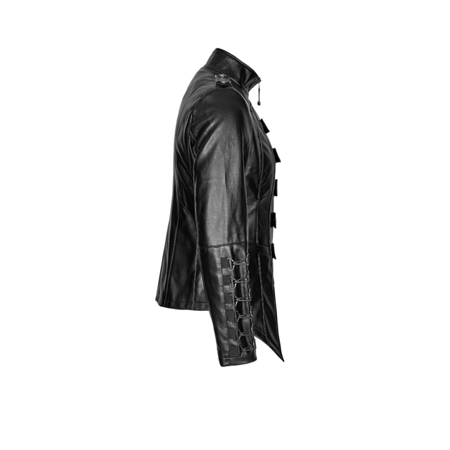 Veggie leather jacket Dark Rider in biker / military style - size: XXL