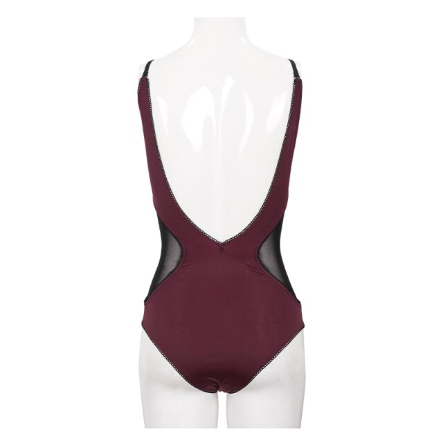 Dunkelromantischer, roter Badeanzug Coralie 3XL-4XL