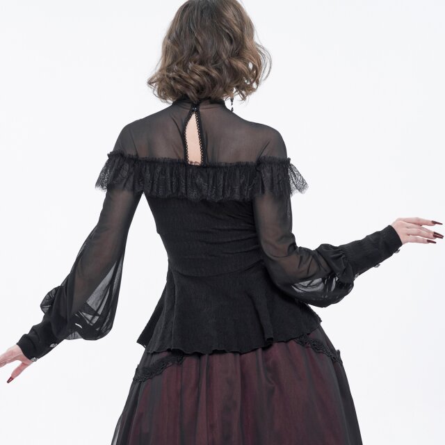 Gothic Shirt Raining Stars with Peplum