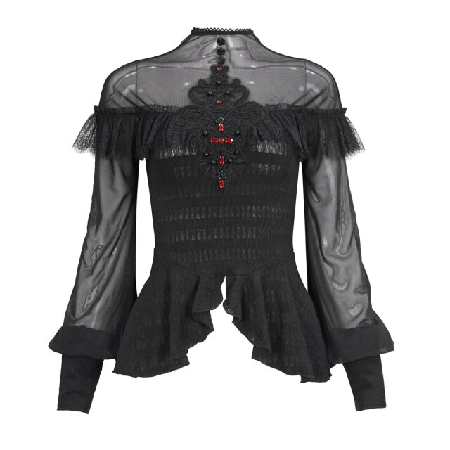 Gothic-Shirt Raining Stars mit Schößchen XXL
