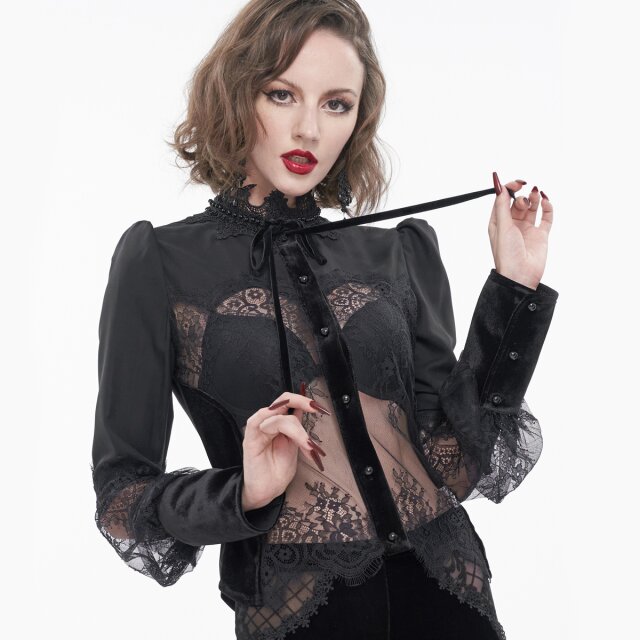 Blouse Moonshine with lace insert at front