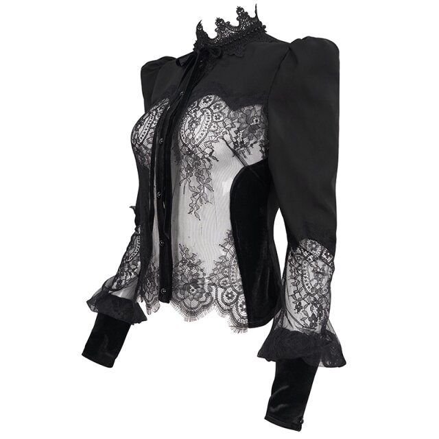 Blouse Moonshine with lace insert at front