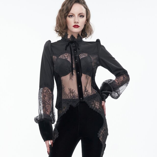 Bluse Moonshine mit Spitzeneinsatz vorne XXL