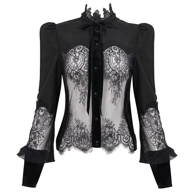 Bluse Moonshine mit Spitzeneinsatz vorne XXL