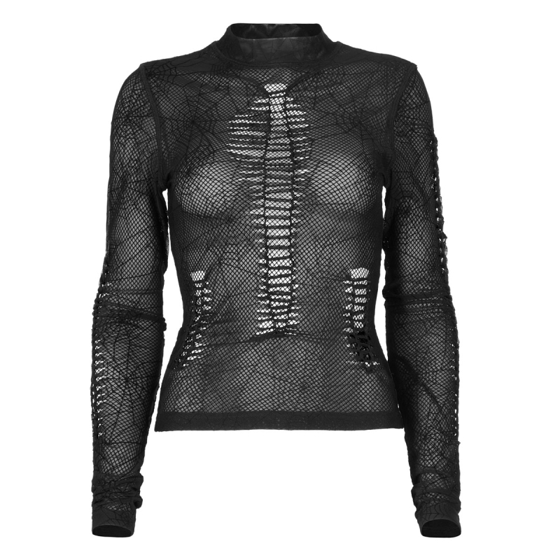 PUNK RAVE Spiderweb Gothic Shirt | BOUDOIR NOIR