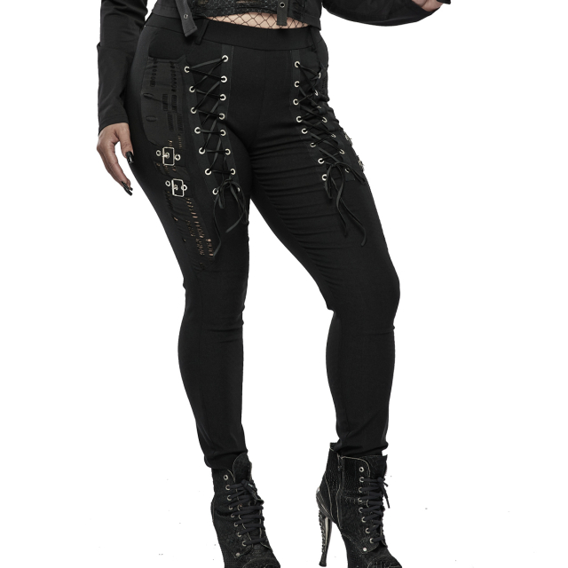 PUNK RAVE Trousers Crossover with Lacings and Buckles