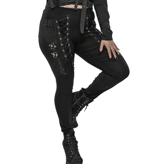 PUNK RAVE Hose Crossover mit Schnürungen und Schnallen 3XL