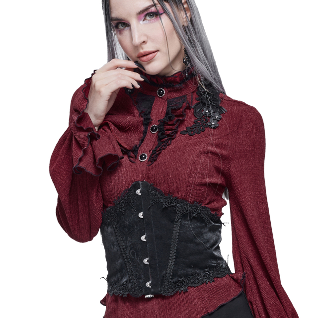 Dark Romantic Faux Leather Corsage Belt Letizia with Lace...