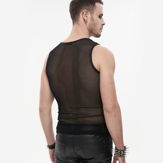 Mens black mesh tank top