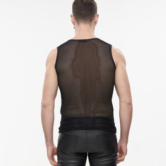 Mens black mesh tank top