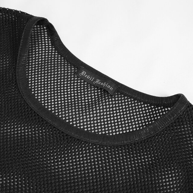 Mens black mesh tank top