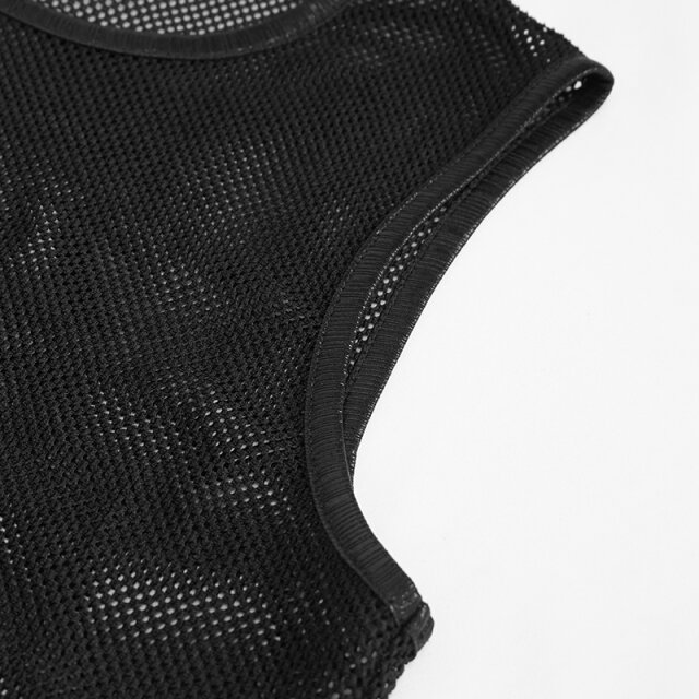 Mens black mesh tank top