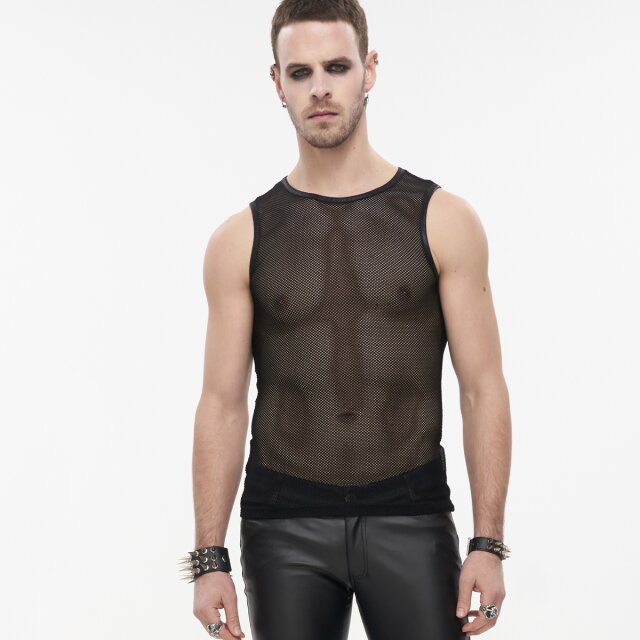 Schwarzes Herren Netz Tank-Top XL