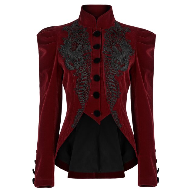 kurze PUNK RAVE Samtjacke Dolly in schwarz oder rot XS rot