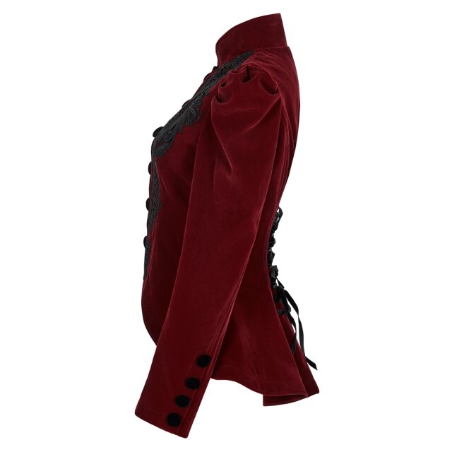 kurze PUNK RAVE Samtjacke Dolly in schwarz oder rot XS rot