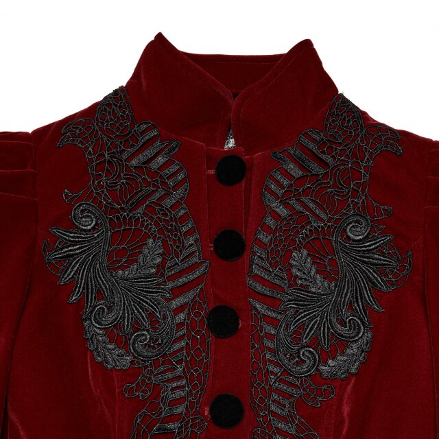 kurze PUNK RAVE Samtjacke Dolly in schwarz oder rot XS rot